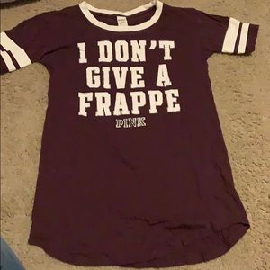 Women’s XS “i don’t give a frappe” ‘pink’ shirt